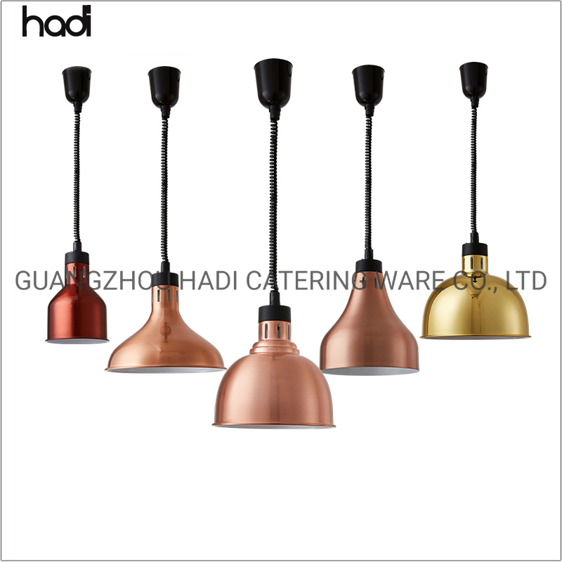Atering Light Equipment Buffet Warmer Heater Electric Infrared Heat Lamps Silver Gold Stainless Steel Restaurant Hanging Food Warmer Light