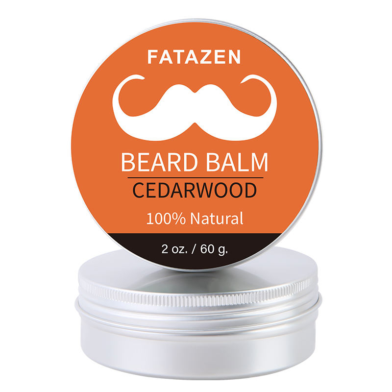 Private Label Natural Organic Cedarwood Bee Wax Beard Balm with Vegan Ingredient Cedar Argan Oil Beard Mustache Care for Men
