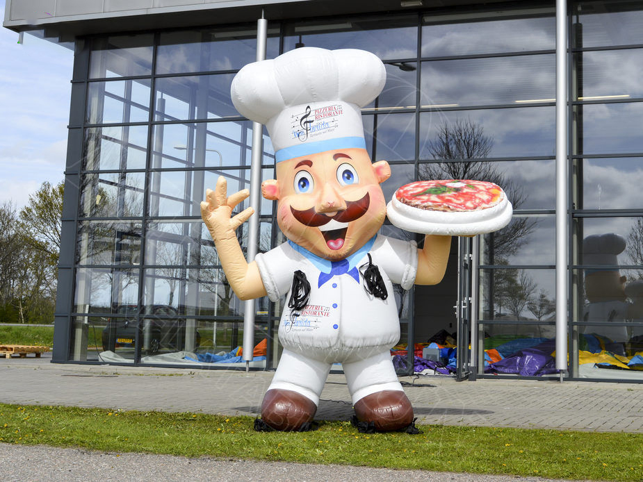 Giant Inflatable Pizza Man Balloon Eyecatching Chef Model for Promoting Food Stores and Events Inflatable Halloween Model Balloon-Inflatable