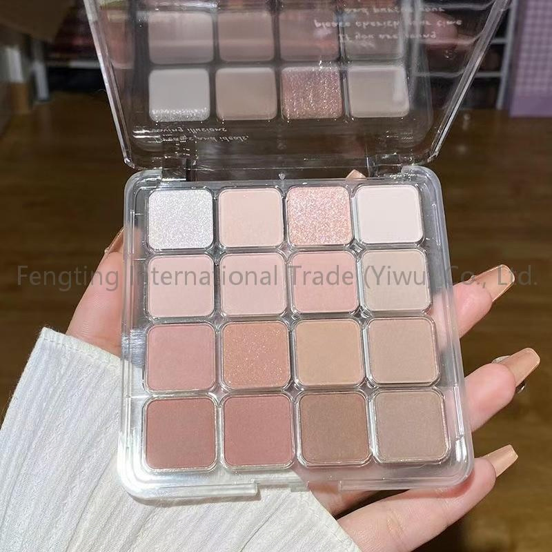 Wholesale 16 Shades Eyeshadow Palette Brown Tone Eye Makeup Powder Professional Makeup Brighten Cosmetic Makeup
