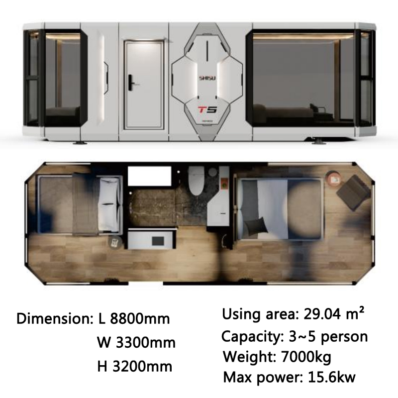 New Style Pod Hotel with Three Rooms and Balcony for Comfortable Living