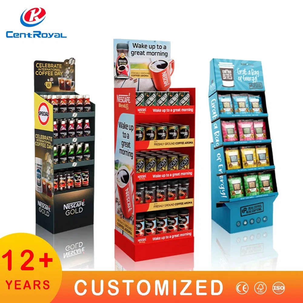 Eco-Friendly Floor Standing Display Shelf for Milk and Juice