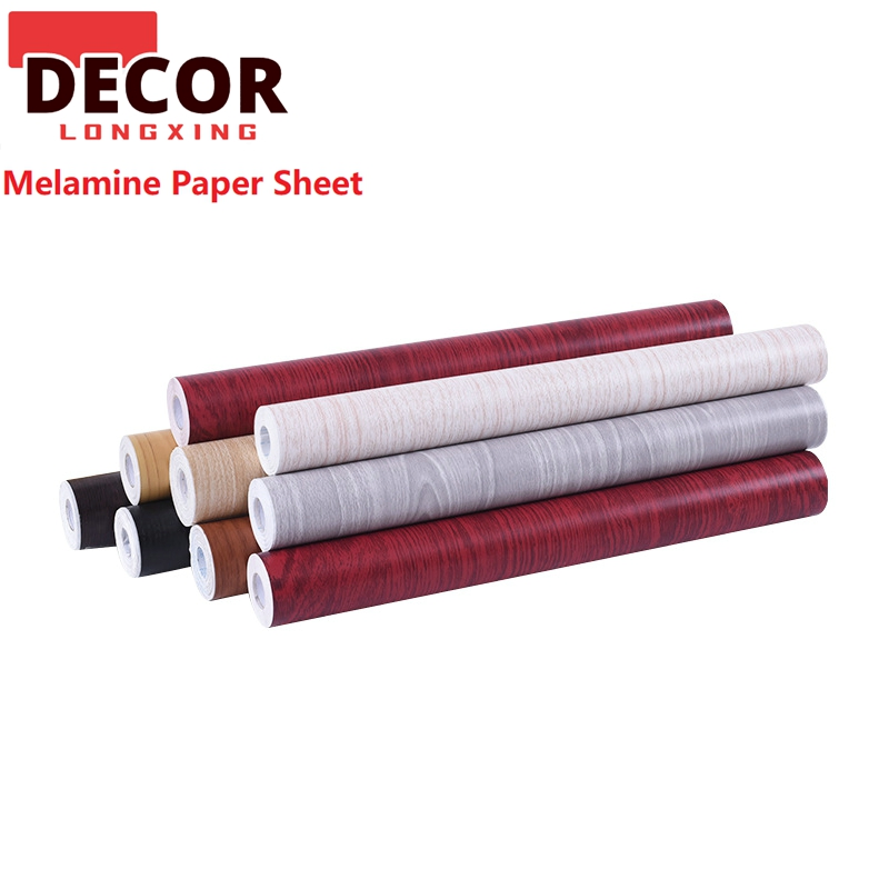 Factory Hot Sale Melamine Paper 60g 70g 80g 90g 100g Wood Grain Solid Color Melamine Impregnated Paper for MDF HPL