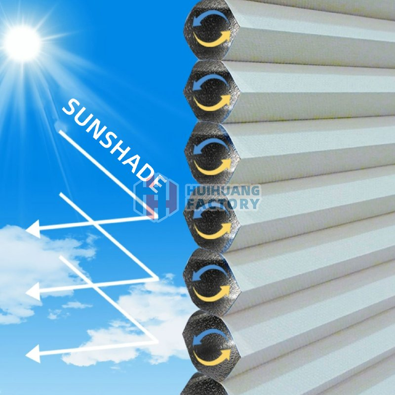 Day and Night Honeycomb Curtain Blinds Sunshade and Anti-Mosquito Folding Window Screen