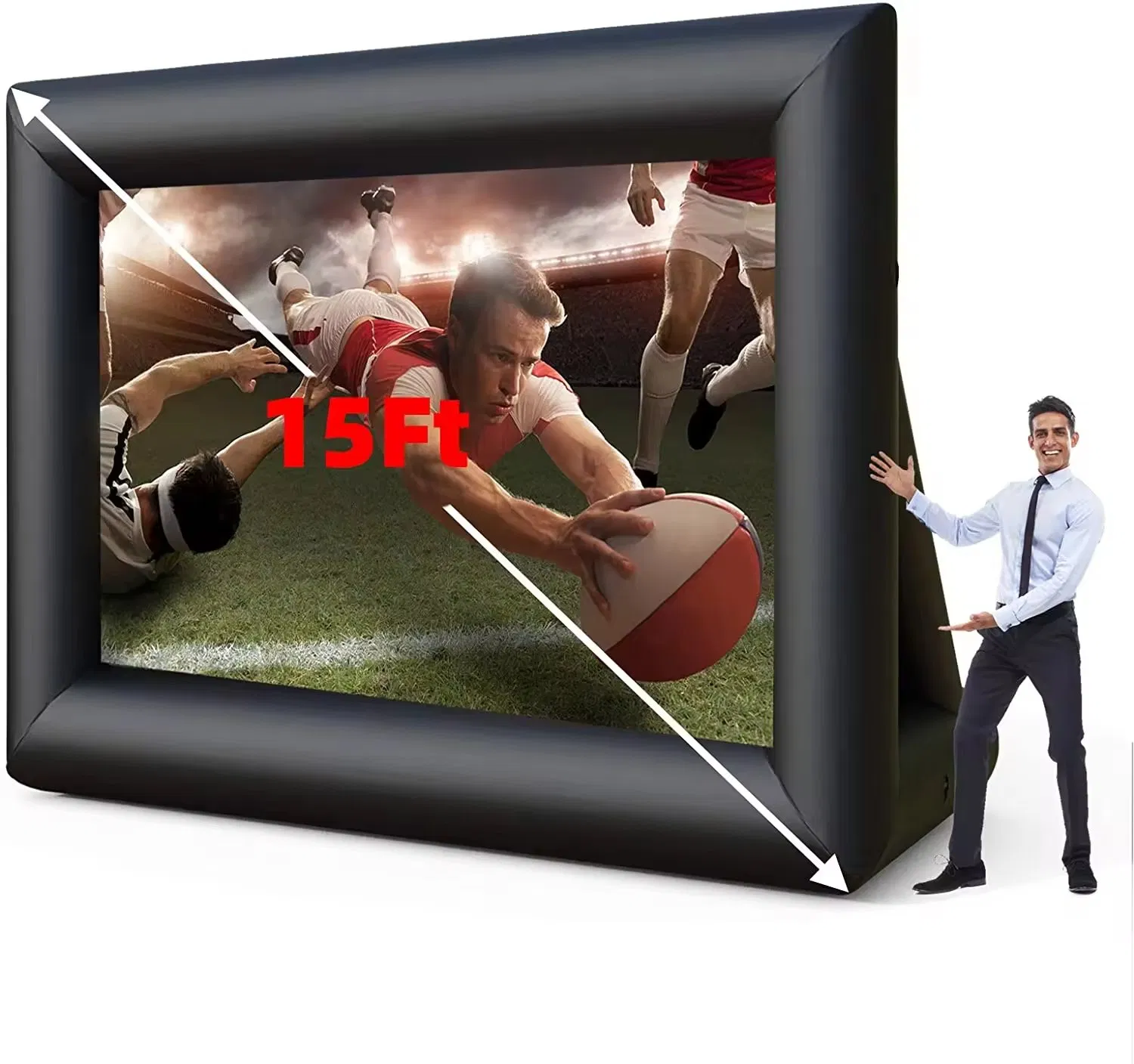 wholesale 20/30ft Huge Inflatable Movie Screen Blow Up Projector Screen Outdoor for TV & Movies Seamless Portable with blower