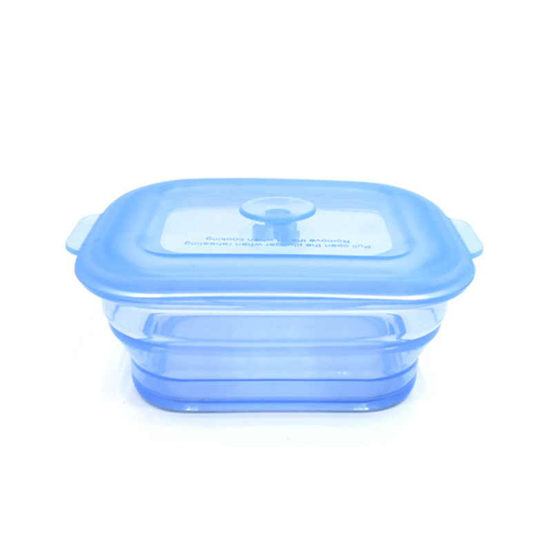New Square Lunch Box, All-Silicone Folding Lunch Box, Portable Bento Box, Fresh-Keeping Box, Heatable Silicone Lunch Box