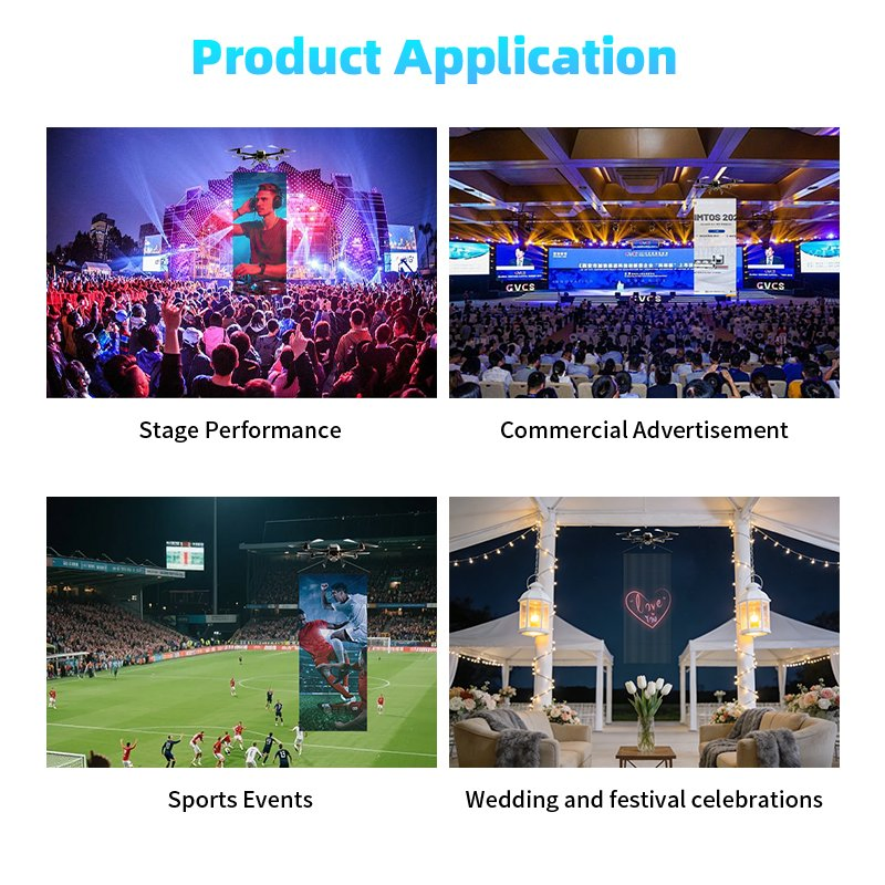 Flying LED Display P15 P20 P25 P31.25 Transparent Foldable Drone Show Hologram Flying Display LED Screen