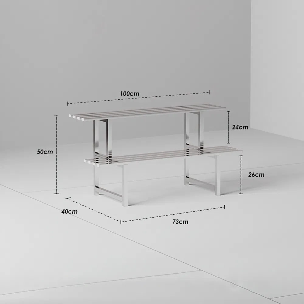 2 Tier Stainless Steel Flower Pot Rack Plant Stands