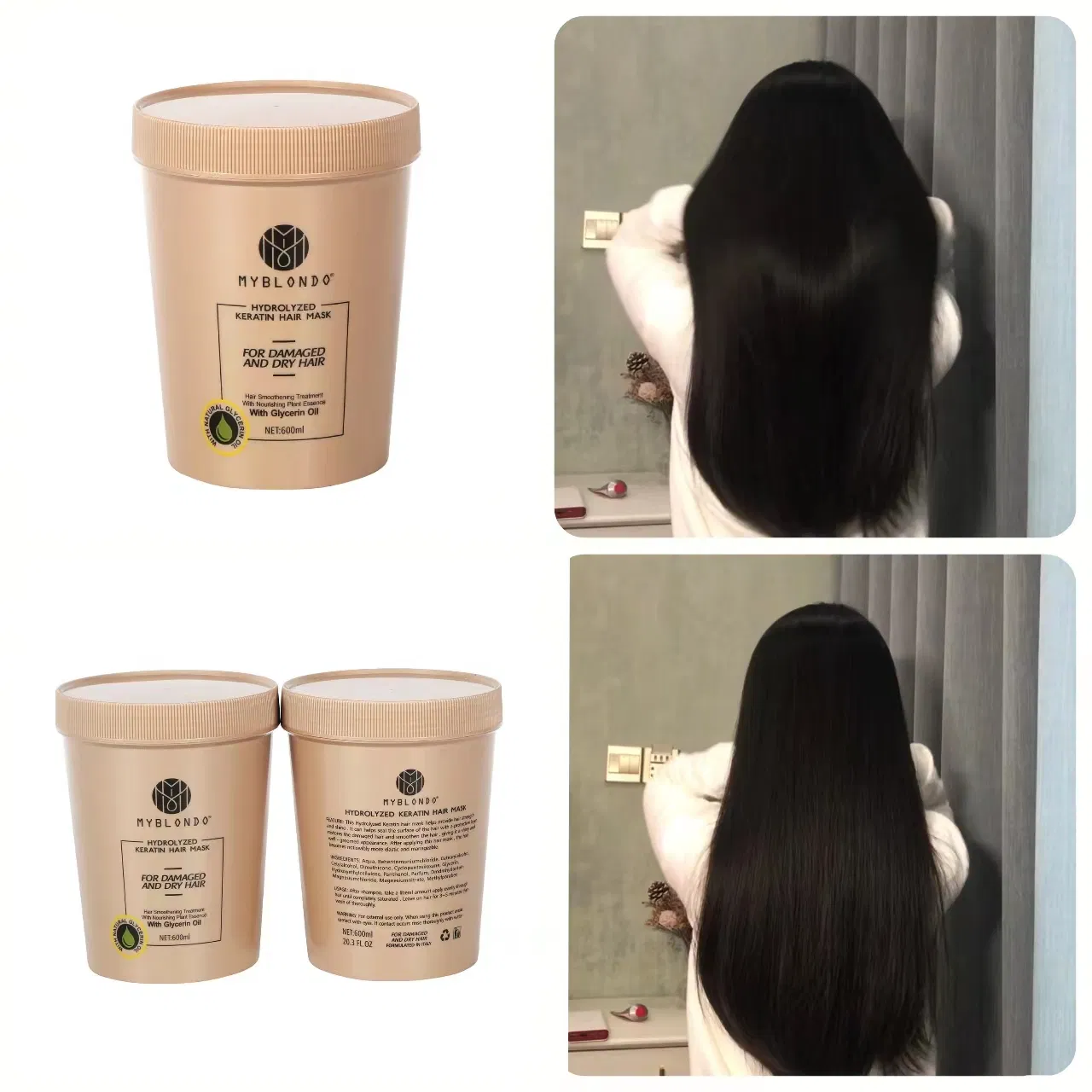 OEM Best Nourishing Hair Mask for Dry Damaged Hair Very Cheap Price 600ml Deep Repair Protein Hair Mask