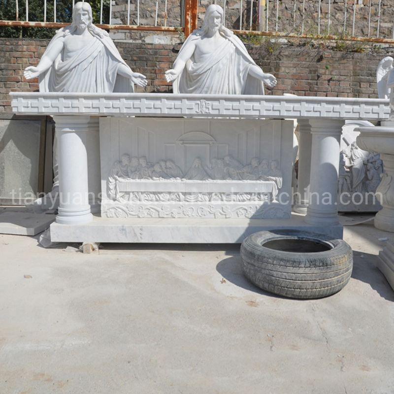 Hand Carved Natural Marble Stone Church Pulpit Altar Table