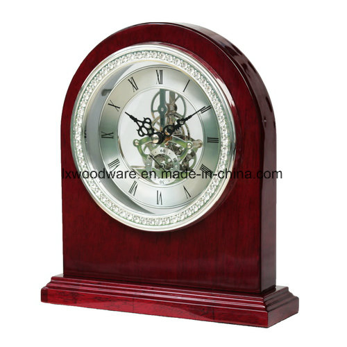 Rosewood High Gloss Piano Finish Grand Skeleton Clock