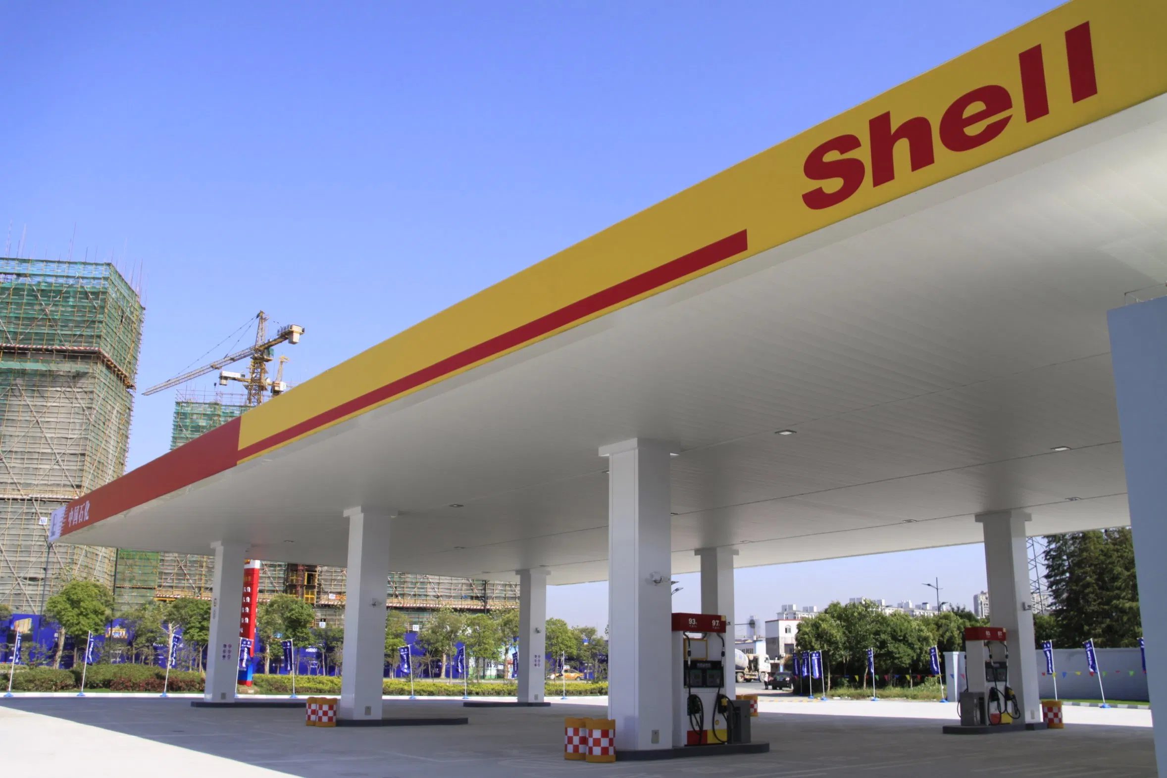 Sign Exterior Haosheng in Wooden Case Polycarbonate Corrugated Sheet Gas Station Ceiling