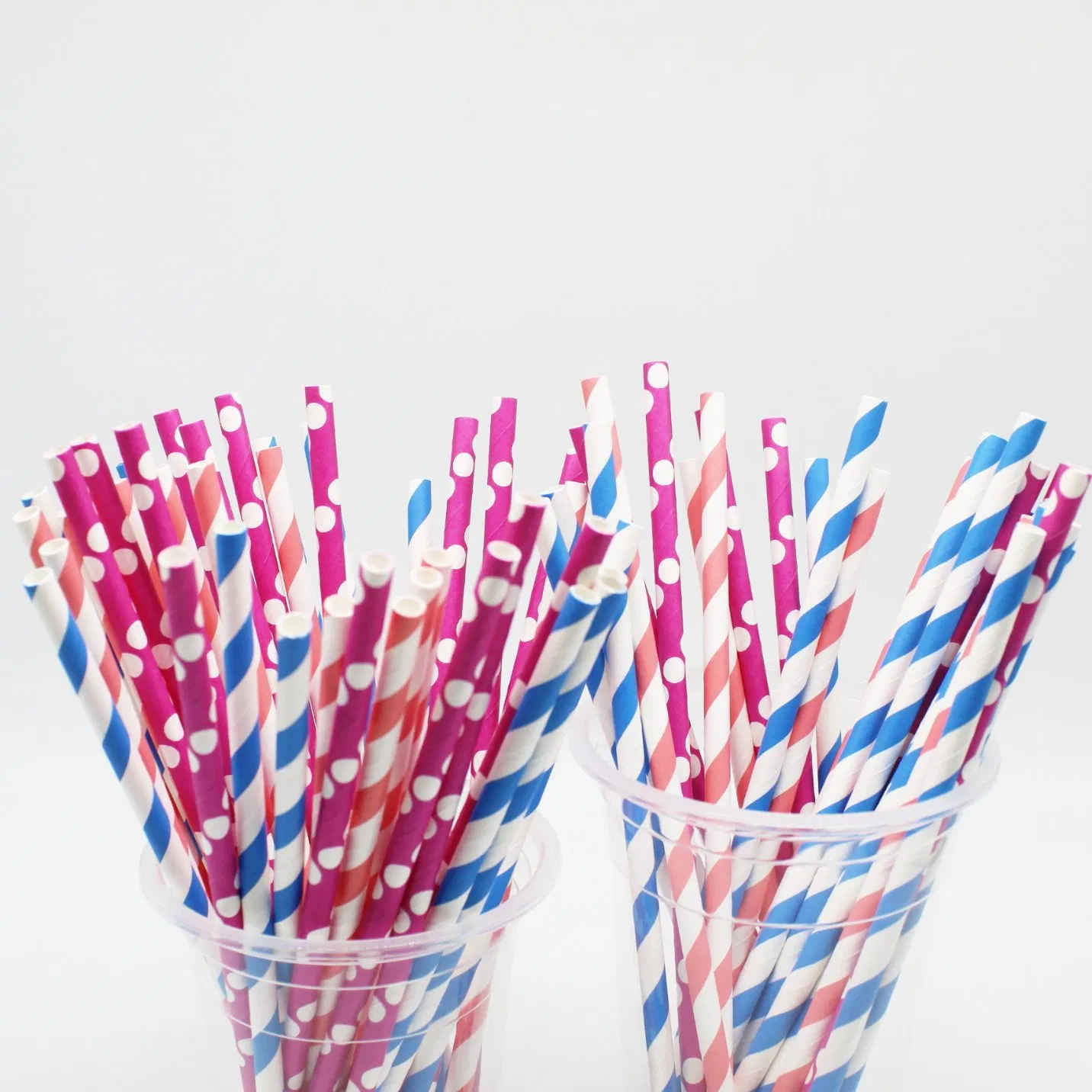 FDA Eco-Friendly Soy Ink Print Striped Paper Straws