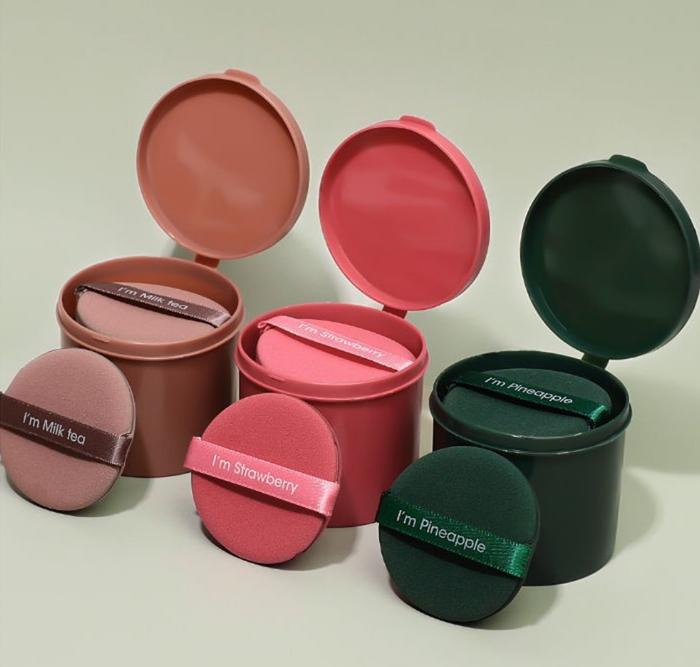 7PCS a Set 3 Colors Powder Puff Soft Lightweight Private Label Durable Easy to Clean Round Powder Puff