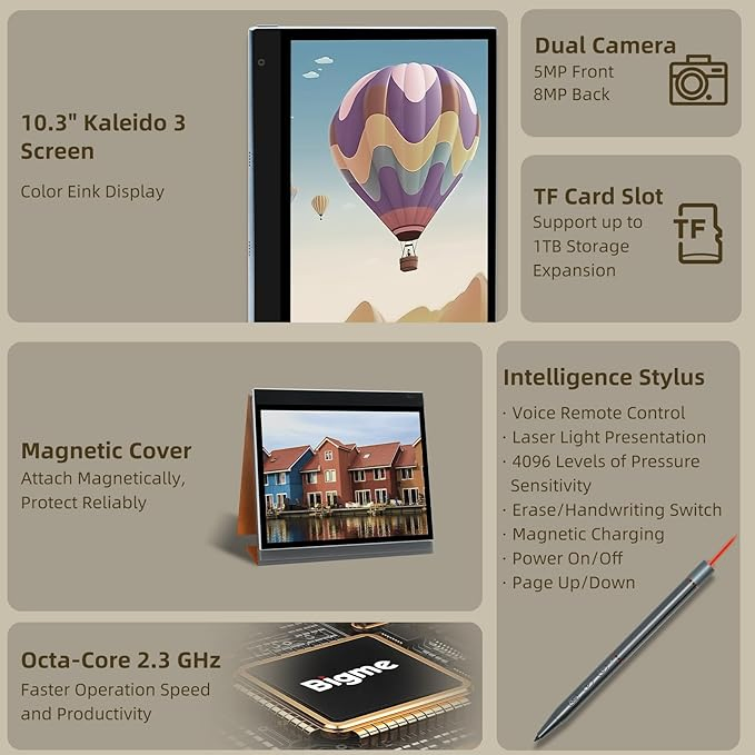 Black Note-Taking10.3 Inch E Ink Screen Stylus Tablet Ebook Ereader