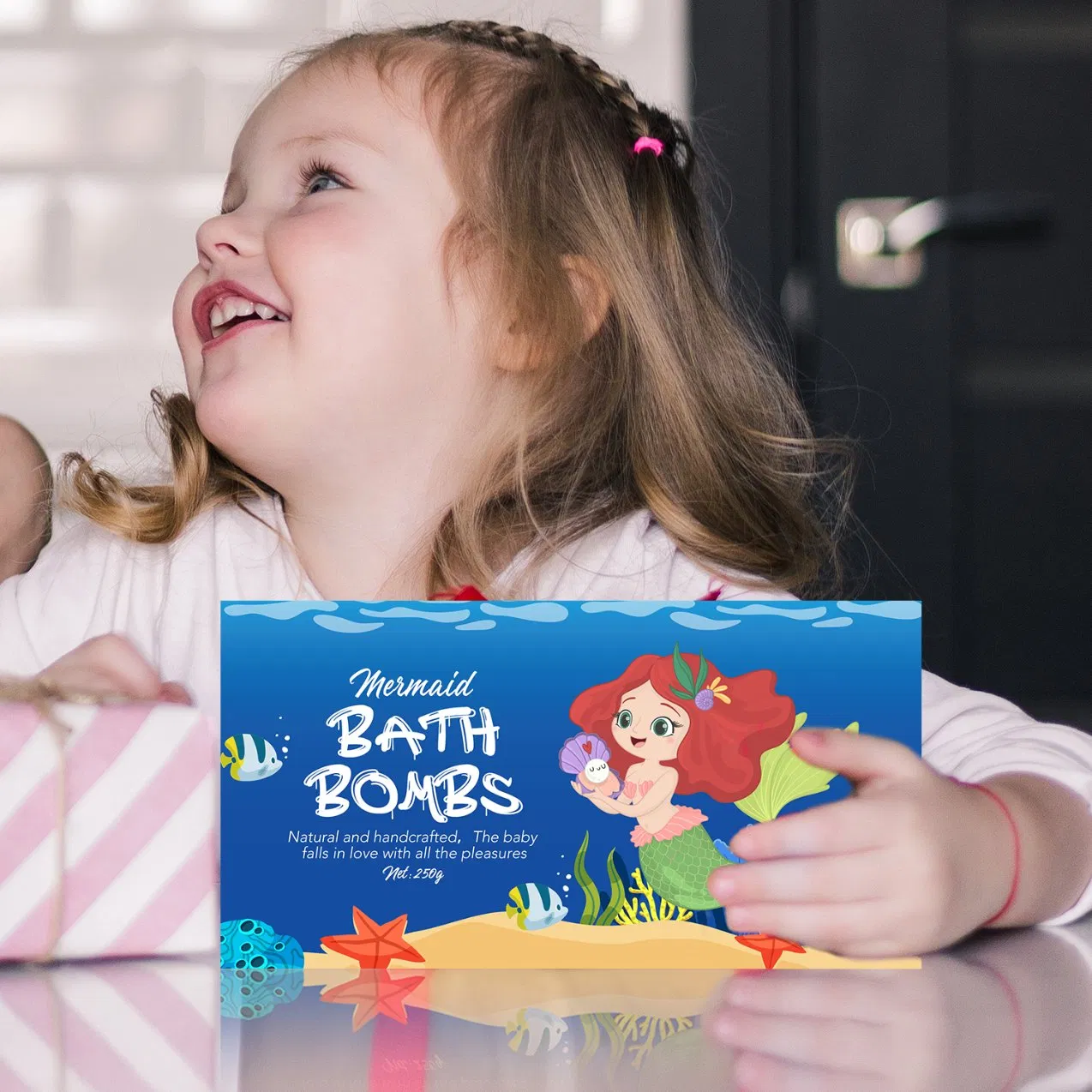 Colorful Mermaid-Themed Bath Bombs for Kids' SPA Experience