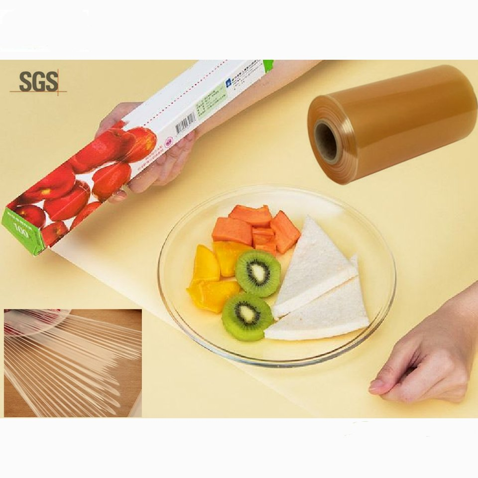 Factory Wholesale Slide Cutter Food Pack Stretch PVC Cling Wrap Film PVC Food Cling Wrap Roll
