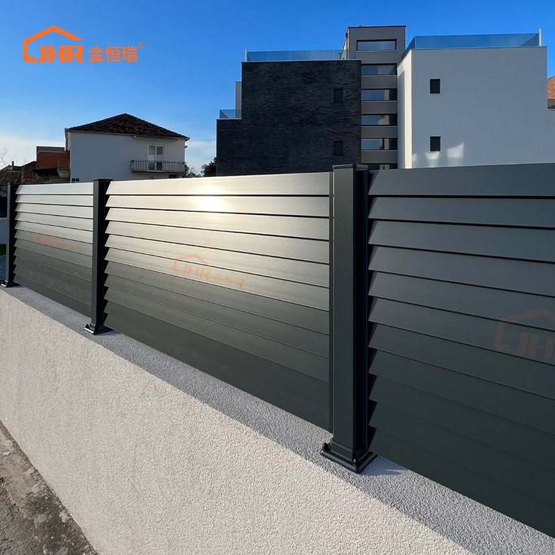 Privacy Aluminium Fence Black Fencing Horizontal Aluminum Fence Panels for Backyards