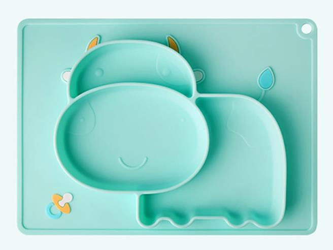 Reusable Bowl Silicone Children Dinner Feeding Plate Baby Suction Plate