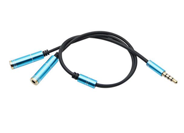 Аудио-разветвитель 3.5 мм (1xM на 2xF), металлический штекер