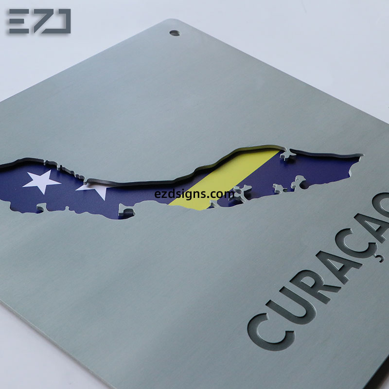 National Flag Hollow out Stainless Steel PVC Apartment Wall Mounted Door Plates