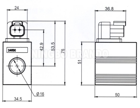 Катушка гидравлического соленоидного клапана 12В/24В 19Вт/29Вт