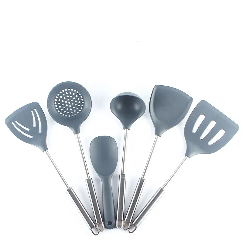 Factory SGS Food Grade Silicone Kitchenware Spoon Spatula Chef Kitchen Utensil Set
