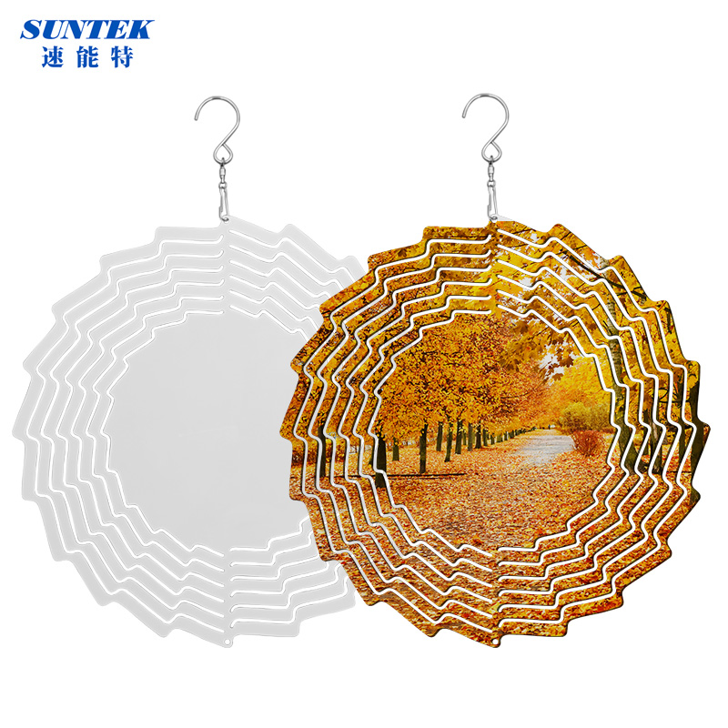 Metal White Plain Double Sided Sublimation Aluminum Wind Spinner