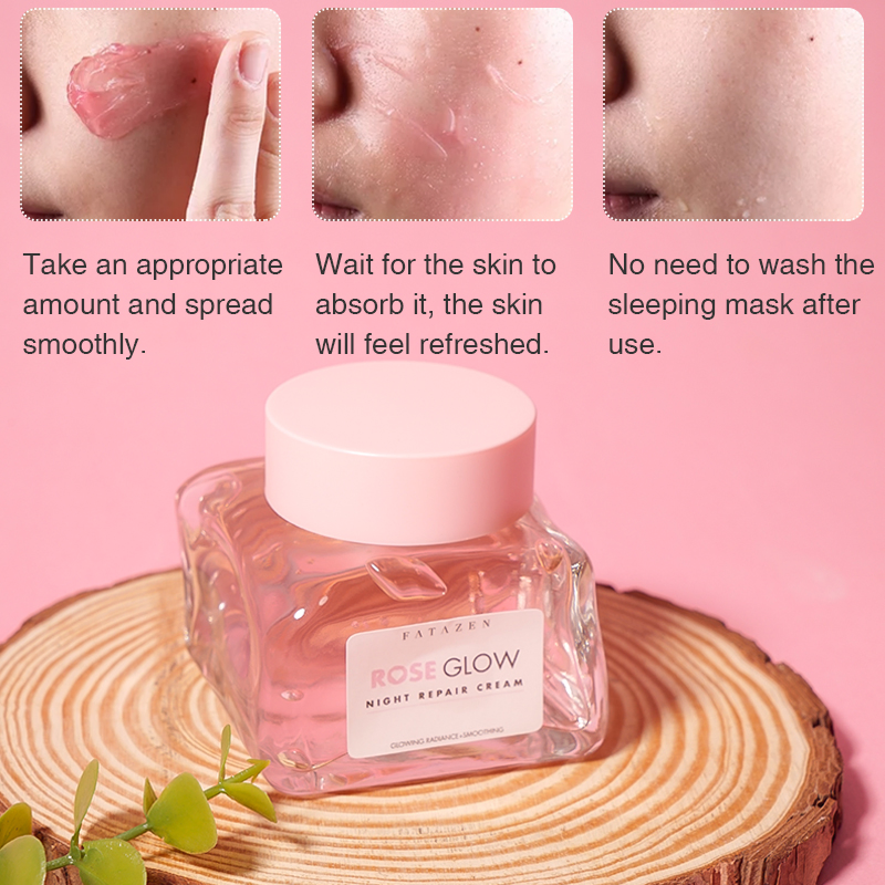 Deep Hydration Anti-Wrinkle Damascus Rose Skincare Whitening Smoothing Facial Sleeping Mask