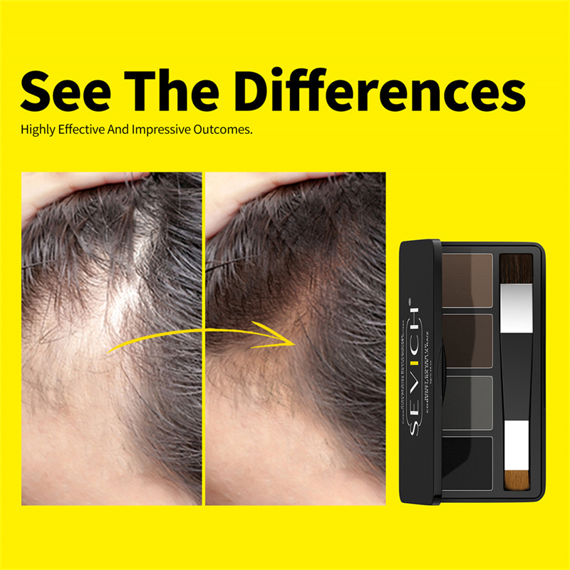 Professional Hairline Concealer Powder Custom Logo Instant Root Touch up Black Brown Hair Loss Fiber Powder with Brush