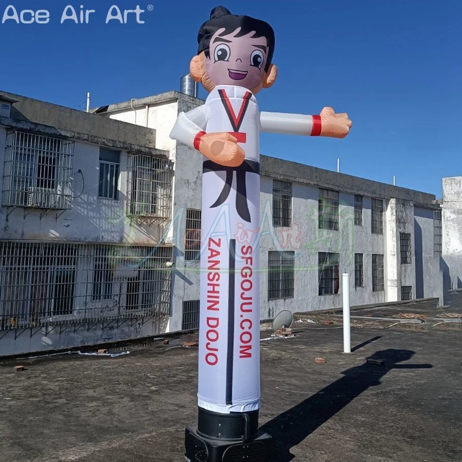 3mh Inflatable Taekwondo Boy Character Air Dancer Single Leg Sky Dancer for Advertising or Promotion
