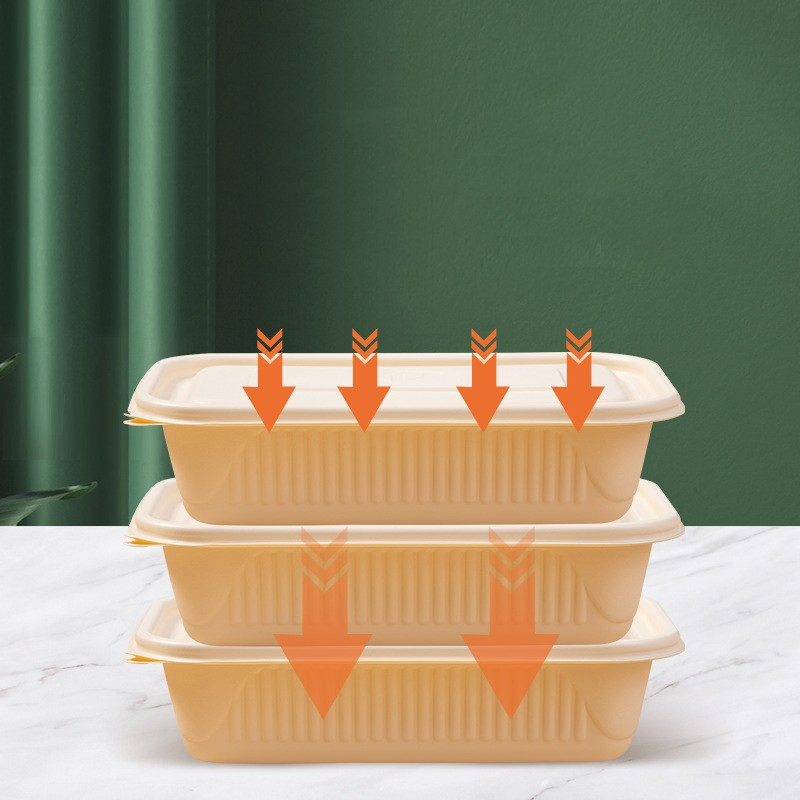 Disposable Bento Cornstarch Food Container Biodegradable Corn Starch Pulp Lunch Box