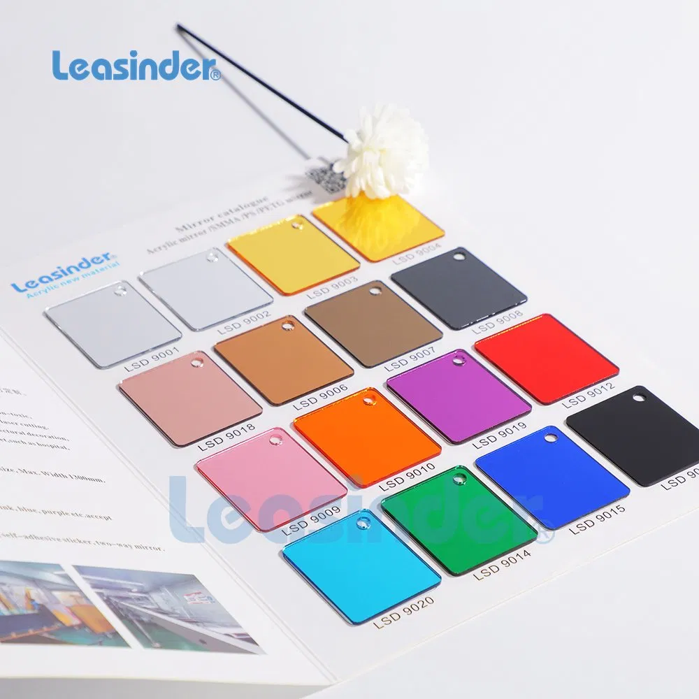 Leasinder Factory High Transmittance Acrylic Mirror Sheet with Customized Size for Decoration Rose Gold Silver Sticker Antiscratch