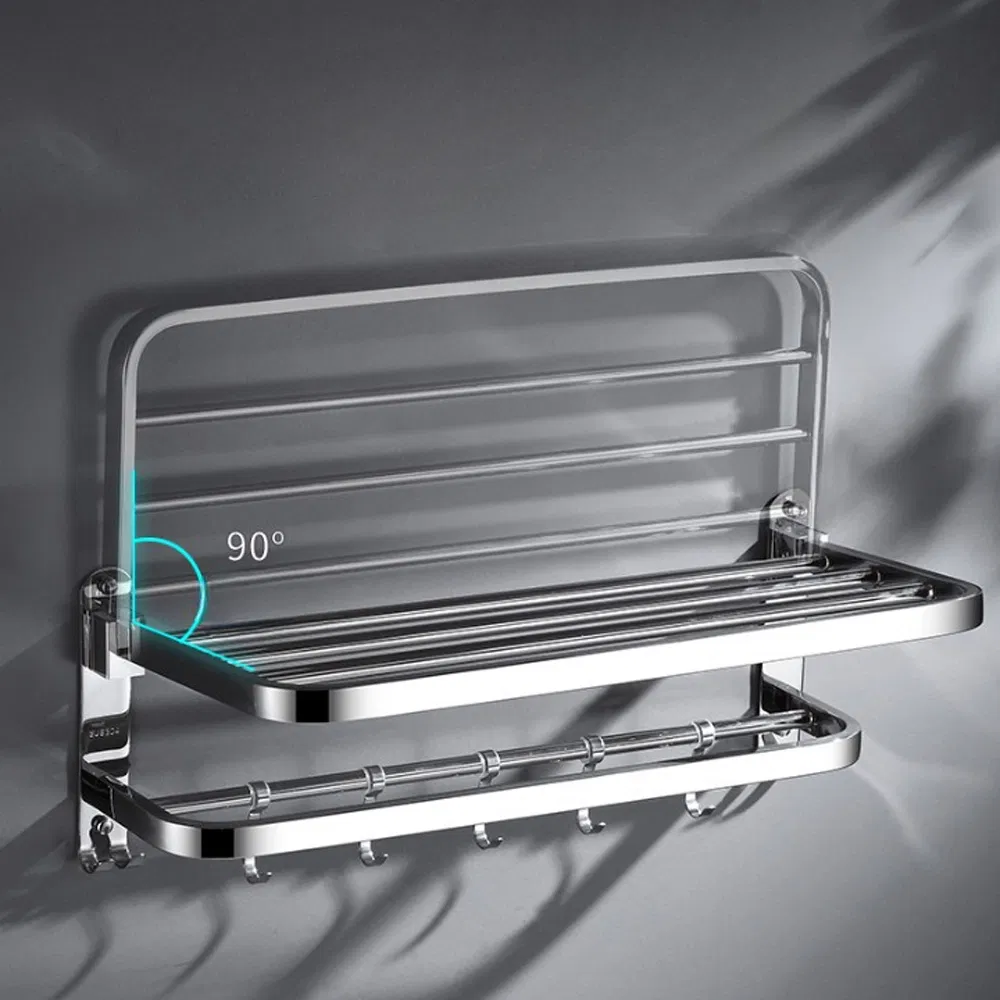 Rustproof Bathroom Organizer Space-Saving Wall Mounted Towel Holder Durable Design
