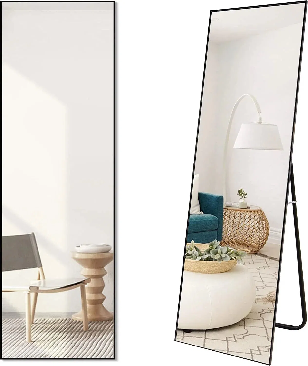 Home Decor Wholesale Factory Jinghu Bathroom Living Room Wall Furniture Metal Framed Floor Standing Full-Length Mirror