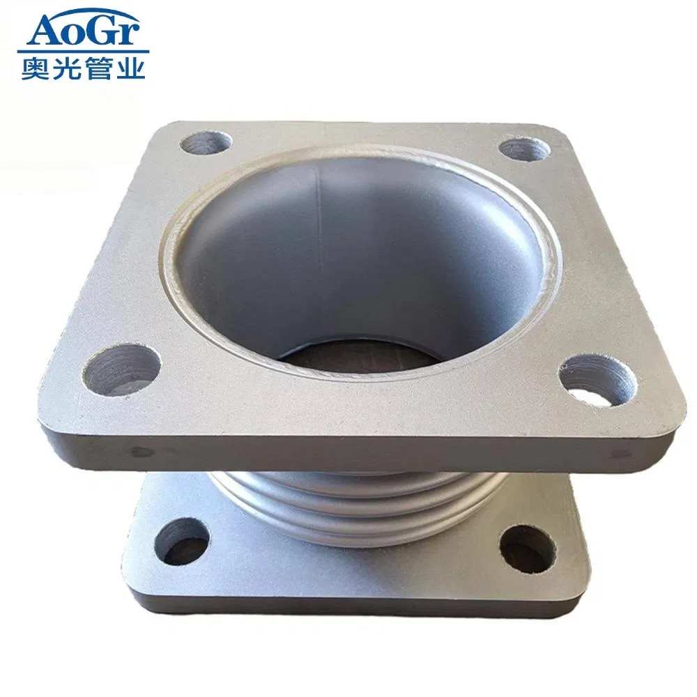 304/321/316L Stainless Steel Corrugated Flexible Square Flanged Metal Bellows Expansion Joint/Pipe Joint with Square Flange