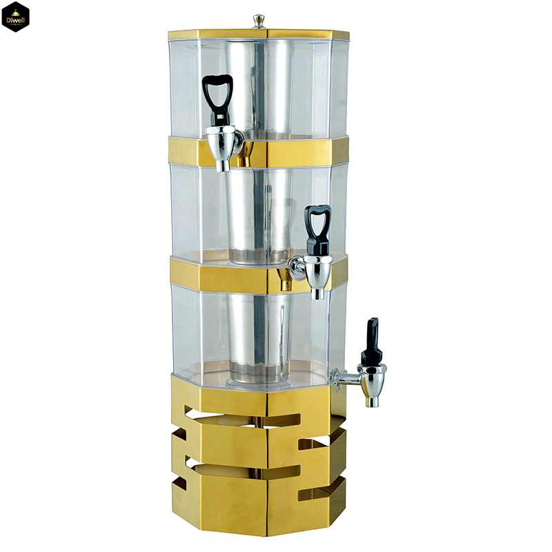 Commercial Celebrations Elegant Fun Party Entertainment Home Kitchen Stainless Steel Three Tap Juice Beer & Cold Drinks Beverage Dispensers