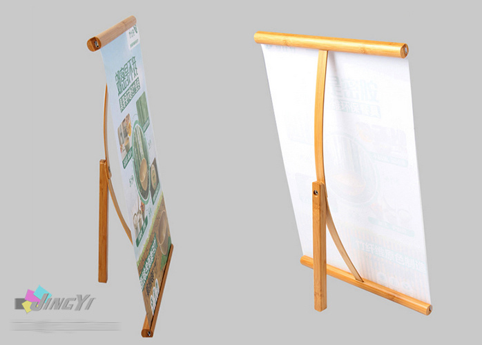 A3/A4 Mini Desk/Table Top Bamboo Roll up Banner Display Stand