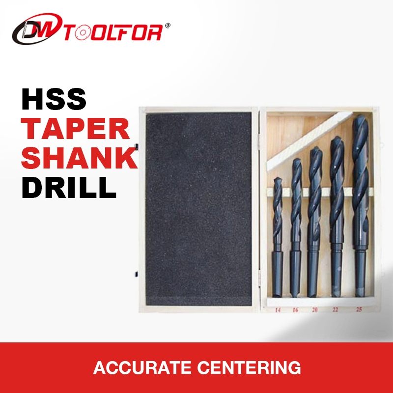 13.5-19mm HSS 4241 Metal Steel Black Oxide Taper Shank Twist Drill Bits 1/2" Reduced Drilling Twist Drill