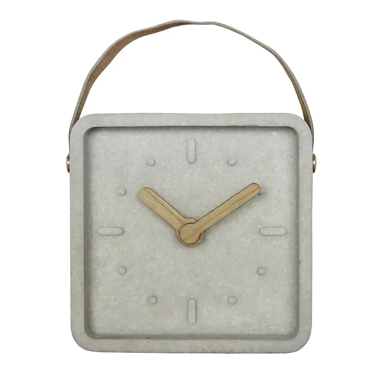 Modern Style Resin Clock Customized Color Resin Table Clock Square Design Decorative Resin Desk Clock