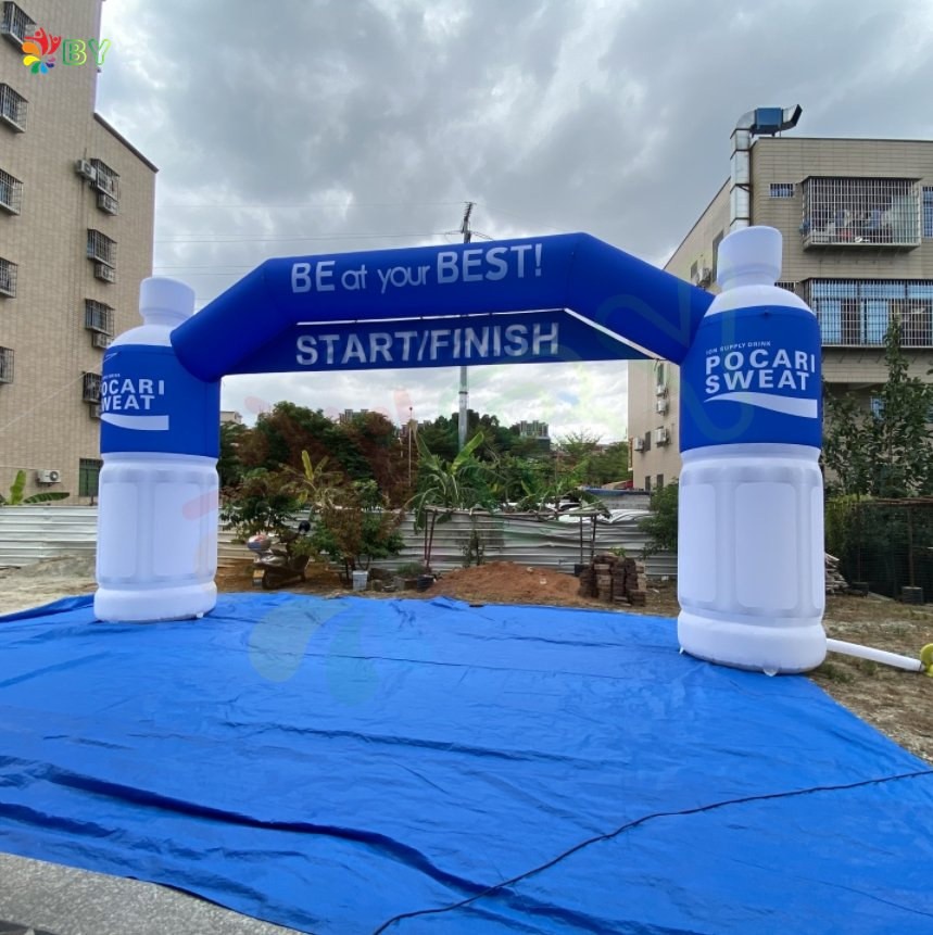 Hot Sale High Quality Custom Advertising Inflatable Bottle Arch Oxford for Marathon Activity