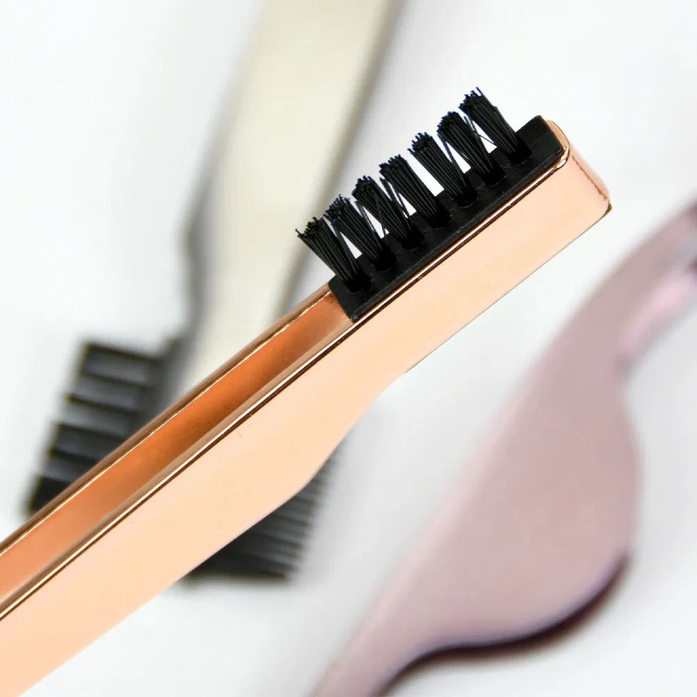 Slanted Rounded Eyebrow Tweezer Pointed Lashes Eyelash Tweezers with Eyebrow Trimming Eye Lash Brush