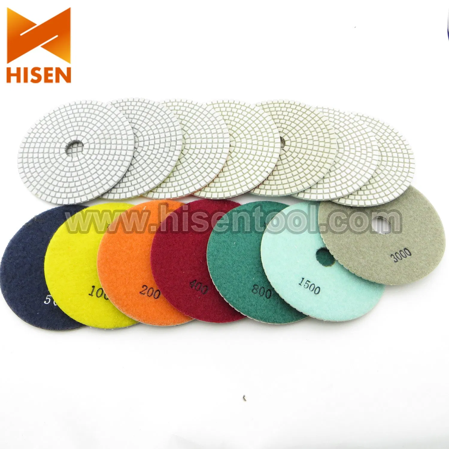 100mm 4" White Resin Dry Flexible Polishing Pads for Marble and Engineer