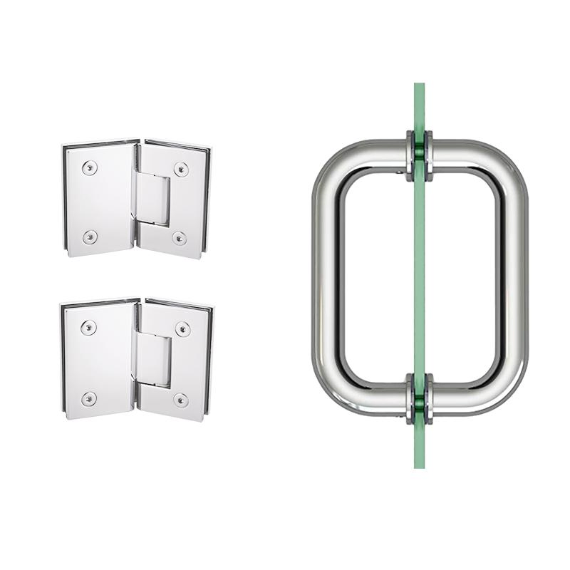 Stainless Steel Shower Hinge U-Shape Pull for Glass Door Handle