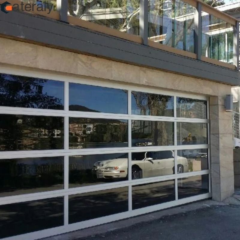Modern Garage Door with Premium Design for Villas Automatic Door Contemporary Aluminum & Clear Factory Wholesale Glass Garage Door Electric Garage Doors