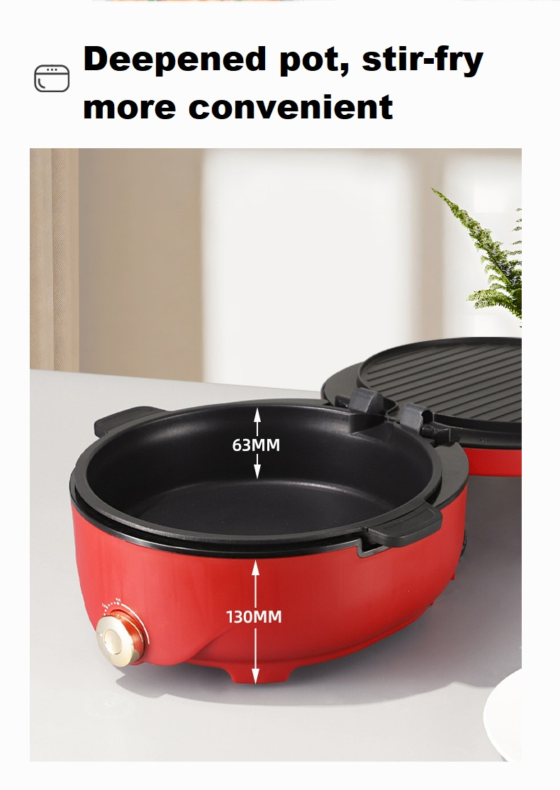 Household Electric Pan Cooking Pot Electric Skillet Two Sides Heating