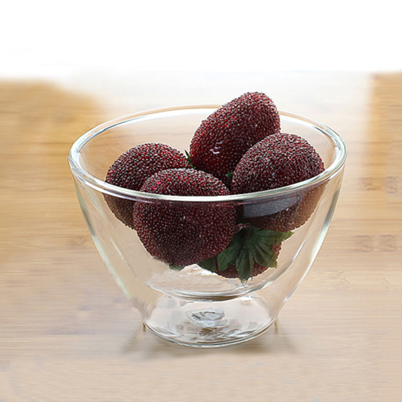 Transparent Double Wall Glass Bowl Tableware