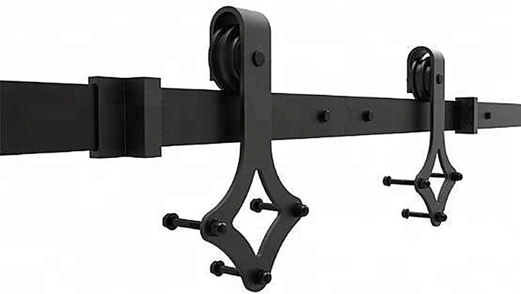 Black Non-Bypass Sliding Barn Door Hardware Kit