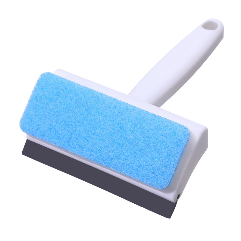 Silicone Head Bathroom Glass Scraper Floor Squeegee Clean Scraper Wiper for Window Cleaning Tool with Sponge