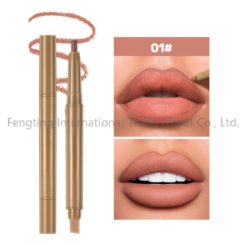 Custom Logo Smooth Long Lasting Private Label Cream Dark Brown Makeup Peptide Volume Contouring Plump Lip Liner
